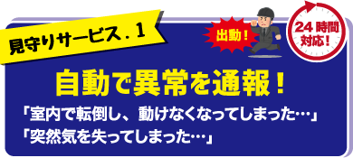 見守りサービス１。自動で異常を通報！