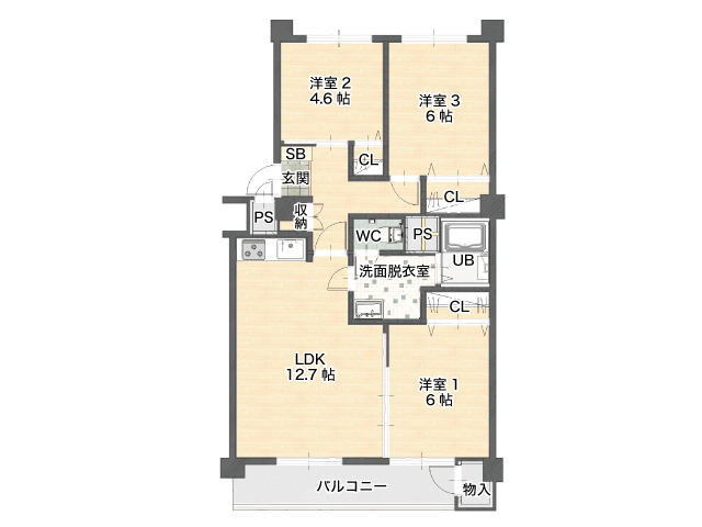 冨岡シーサイドコーポ　間取り
